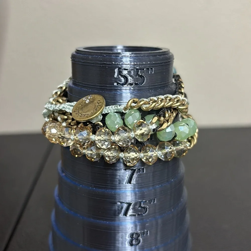 Chloe and Isabel Glass Bead Chain Multi Wrap Bracelet Green